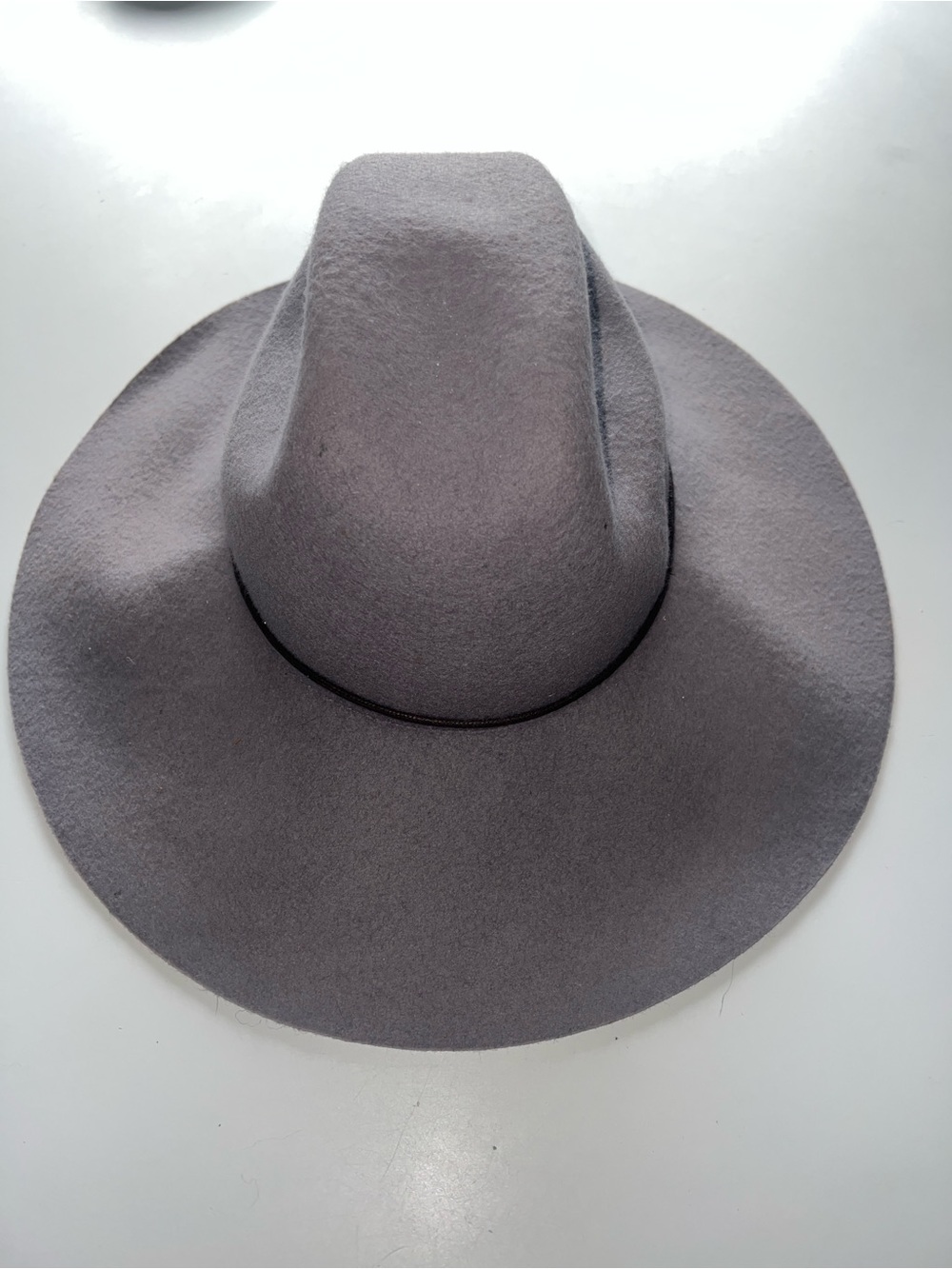 Urban Outfitters Floppy Gray Wide Brim Wool- Felt Hat in Gray with Black Band